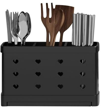 Pixaro Cutlery Drainer,Kitchen Utensils Holder with Stainless Steel,Cutlery Drainer for Sink With Utensil Drainer,Kitchen Utensils Organizer for Flatware, Forks, Knives, Spoons with Cooking Tools Set