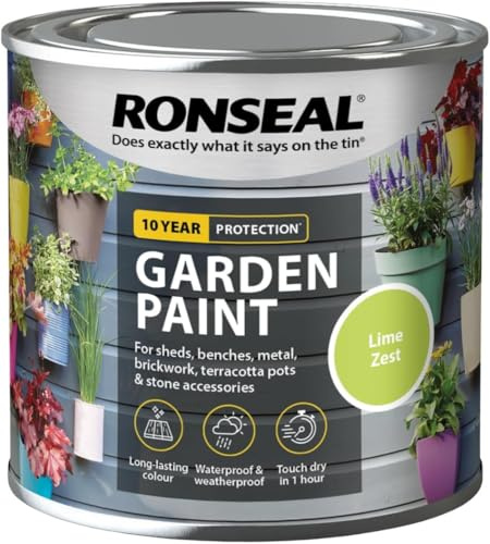 SuperGift.com 0.25L Lime Zest Garden paint, adds colour, Waterproof & Weather-Resistant Exterior Paint for Wood, Brick, Metal & Terracotta