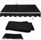Elektrische Markise, einziehbare Markise, Ersatz-Leinwand, UV-Schutz, Sonnenschutz, Stoff, Terrasse, wasserdicht, 280 g, Polyester-Baldachin mit Volant für Deckhof (Größe: 3,4 x 3 m, Farbe: Schwarz
