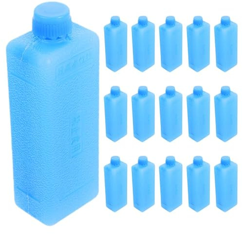 BUGUUYO Lot de 16 Blocs réfrigérants réutilisables pour à Lunch, réfrigérants Pain de Glace,glacières Portables, Camping, randonnée, 11,5 x 4 x 3 cm, Bleu Ciel