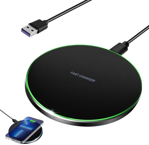 Cargador Inalámbrico de Inducción 35W, Ultra Rápido con Tecnología Qi Power, Compatible con phone14/15/16/ Serie, Auricular 2/3/4, Galaxy S24/S23/S22/Note, Carga Segura y Eficiente