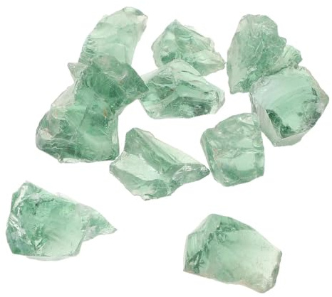 VALICLUD Pierres Décoratives pour Aquarium 2 Kg, Gravier en Verre 3-5 CM Couleur Vert Glace, Galets Naturels Résistants pour Bassin, Jardin et Terrarium D’Eau Douce et Marine