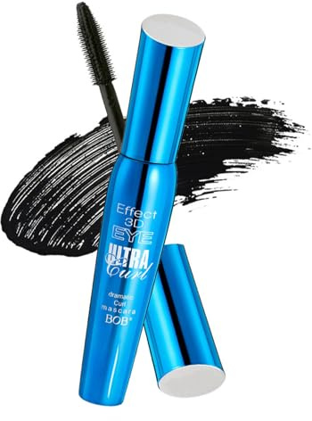Vattentät svart mascara för längd och volym, vattentät och fläckbeständig, hållbar i 24 timmar, böjda och täta ögonfransar, fibrer, berikad formel, ögonmakeup för uttrycksfulla ögonfransar