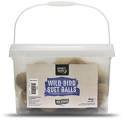 Garden Mile® 50 x Suet Balls Bird Food Fat Balls for Birds Suet Balls Suet Fat Balls Premium Garden Wild Bird Food High in Energy & Protein-Rich Feed Fresh Fat Ball Birds Fat Balls Suet Cakes (50)