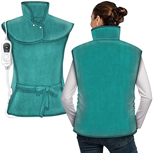 sinnlein Manta Eléctrica Espalda, 60x85cm, Hombros y Cuello | Almohadilla Térmica Lumbar, Cervical | 3 Niveles de Calentamiento | Desconexión Automática