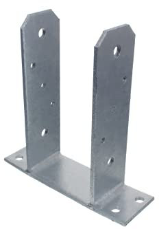 NAJDER U-Pfostenträger 100 mm zum Aufschrauben Feuerverzinkung Pfostenträger typ TT Stützenfuss Pfostenträger Pfostenanker (100 mm)