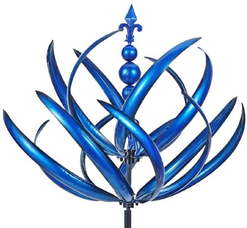 Metal Windmill Wind Chime Windmill for Gardenn, Harlow Rotator Spinner, Removable Wind Rotating Windmill, Metal Wind Spinner, Wind Sculpture Spinner for Gardenn, Lawn, Yard, Backyard