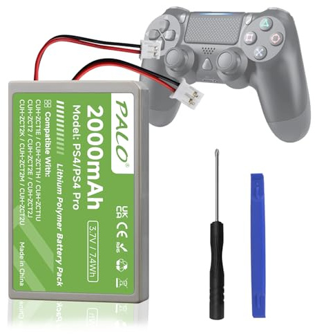 PS4 Akku 2000mAh Ersatz für Sony PS4/PS4 Pro/PS4 Slim PS4 Dualshock 4 Controller CUH-ZCT1E CUH-ZCT1H CUH-ZCT1U CUH-ZCT2 CUH-ZCT2U (1Pcs)