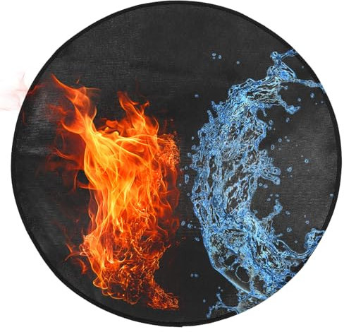 Yardwe Tapete redondo ignífugo de 76 x 76 cm, tapete de protección plegable a prueba de calor para terraza, barbacoa, camping, suelo, patio