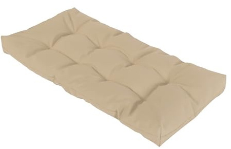 xinwanhong Cojín para Banco de Exterior 1 2 3 o 4 plazas, 8cm Cojines para Columpio Impermeable Antideslizante Cojín para Banco de Jardín Muebles Cojín Rectangular para Patio Ventana,Beige,150x50cm
