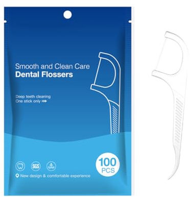 100 pezzi di filo interdentale di, forchetta dentale, bastoncini portatili per l'igiene dentale per tutta la famiglia