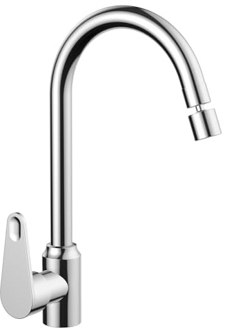 FALSKT Rubinetto per Cucina 360 °Girevole 2 modalità di flusso dell'acqua Rubinetto Cucina Acqua Fredda e Calda Rubinetto Miscelatore Cucina Lavello con Girevole per Cucina