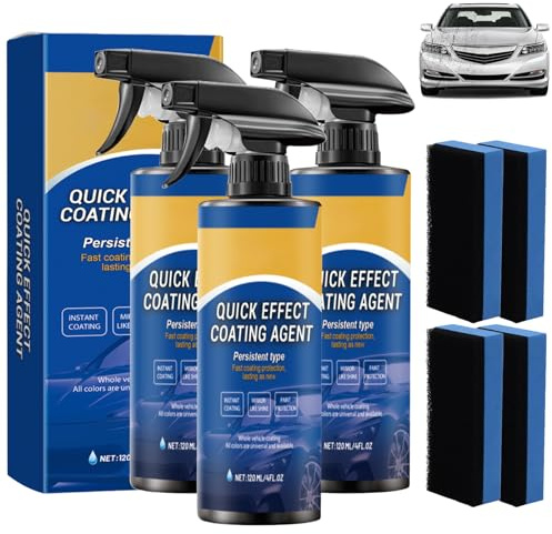 Quick Effect Coating Agent, 3 pezzi di spray per rivestimento auto, 3 in 1 ad alta protezione per auto, rimozione di graffi auto, spray nano rivestimento, sbiancante e protezione