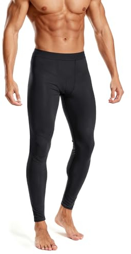 Rane Sports Pantaloni a Compressione da Uomo, ad Asciugatura Rapida, Traspiranti, Altamente Elastici, per Il Fitness, per l'allenamento della Corsa Nero 2XL