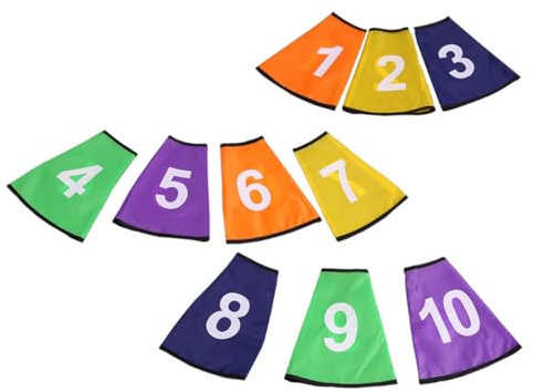 JHKNNK Sports Accessories Digital Numbered Bucket Covers 1-10 Foldable Polyester Covers for Field Marking and Group Activities