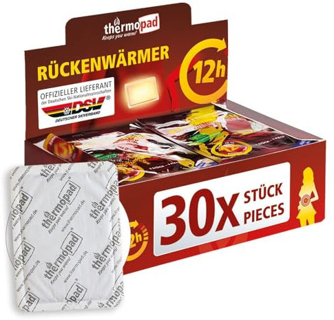 THERMOPAD Rückenwärmer – DAS ORIGINAL: 30 x Wärmepads für 12 Stunden Wärme I Sofort einsatzbereite Pads I Extra warme Wärmekissen-Pads, auch geeignet als Nackenwärmer, Schulterwärmer & Nierenwärmer