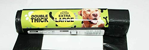 Tidyz Hundekotbeutel mit Zuggriff, extra stark, 32 x 38 cm, Schwarz, 150 Stück