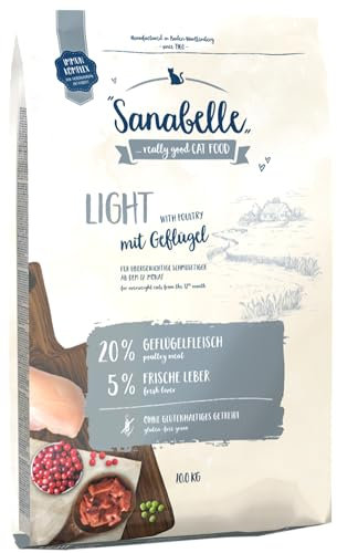 Sanabelle Light | Katzentrockenfutter mit vermindertem Energiergehalt für übergewichtige Katzen | 1 x 10 kg