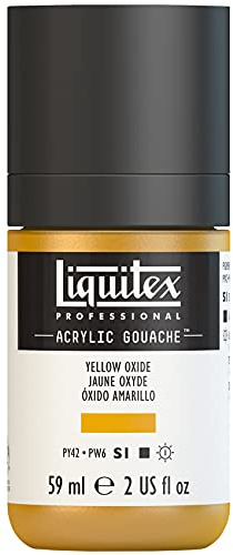 Liquitex 2059416 Professional Acryl Gouache - Oxidgelb , 59ml Flasche, matt - Acrylfarbe mit Gouache Eigenschaften, Hochdeckend, Wasserfest & Lichtecht