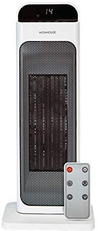 MONHOUSE Stufa Ventilatore Portatile – Stufa Elettrica A Torre in Ceramica PTC 22 Pollici con Controllo Termico 15-35 Gradi Celsius E Timer Fino A 12 Ore
