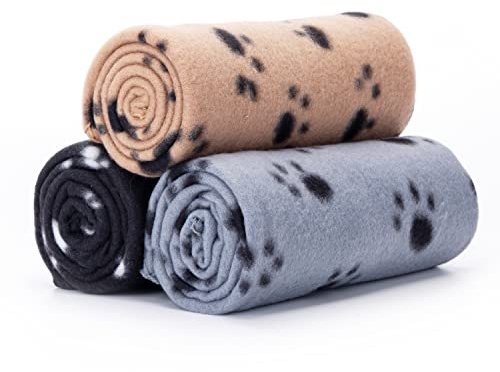 Nobleza 3 Pezzi Coperta per Cane Gatto Lavabile Soffice Durevole, Morbida Coperta in Pile per Cani e Gatti, per Cani, Gatti, Conigli E Altri Animali Domestici (M 120 * 100CM)