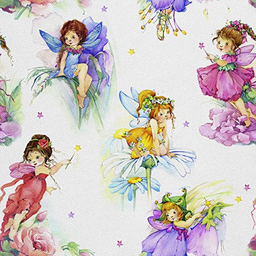 HEKO PANELS Stoff Oxford Wasserdichte Meterware Canvas-Stoff Polyester Stoff Zum Nähen Nähstoffe Möbelstoffe Dekostoffe Handwerken Wasserabweisend Blickdicht Feen 2 Meter 155 x 200 cm