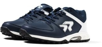 Ringor Flite Softball Turf Shoes - Lightweight and Durable Softball Shoes for Women - Navy and White - Size 6