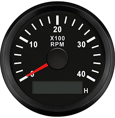 ELING 52 mm varvräknare 4000 RPM mätare med rött bakgrundsbelysning med timräknare för traktorer fartyg