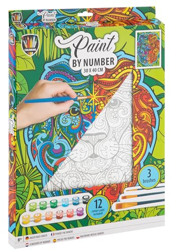 Grafix - Paint By Number Lion Canvas - 30x40cm +12 paints - (K-150056)