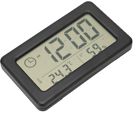 Horloge Numérique à LED, Montage Mince 12/24h Réveil de Voyage, Mini Petite Horloge Numérique, Affichage de L'humidité Portable,Horloge de Bureau Électronique pour Voiture,5.8x9.6x1cm