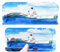 Tuzsocr Kreuzfahrtschiff Fluid Drift Bottle, Going Merry Schiff in Flasche, Unsinkable Boot In Einer Box, Acryl Pirate Modell Ship, Stressabbau Toy, Schiff im Glas für Büro und Haus Deko (Stil 2)