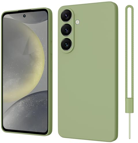 ORDA für Samsung Galaxy S24 Hülle Silikon Case, Handyhülle für Samsung S24 5G Dünn Straight Edge, Kameraschutz und Bildschirmschutz, Kratzfeste Hülle für Samsung Galaxy S24 Cover Matcha-Grün