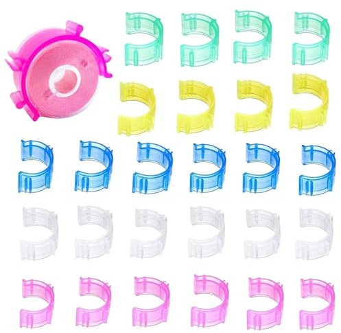 Clips de bobina, 50 clips de hilo de bobina de colores mezclados, soporte de clips de hilo de plástico, accesorio de herramienta de costura para bordar, acolchar, organizar carretes de hilo (mezcla C)