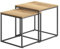 NMK HOME Couchtisch Holz Quadratischer 2er Set 45/50 cm - Couch Tisch - Industrielle Satztische