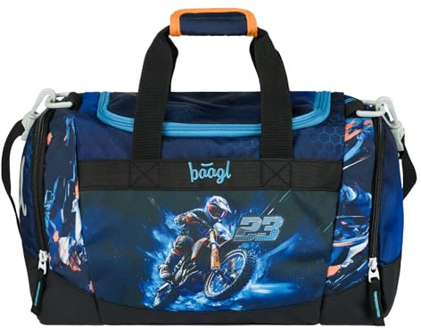 Baagl sportväska för pojkar flickor, resväska för barn, simväska kompakt och robust för sport, skola och resor, motorcykel, Resväska