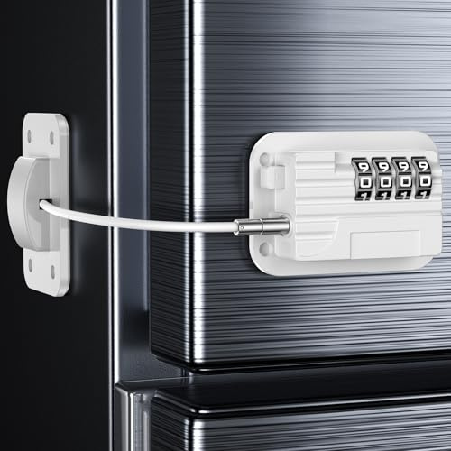 Lucchetto per Frigorifero con Codice, Combinazione di Blocco Frigorifero Bambini Migliorata, Lucchetto per Armadietto con Password per Frigo Armadi Porte Finestre Guardaroba (Bianco-1 pezzo)