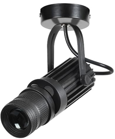 Black-5W LED Adjustable Aperture Spotlight, Modern Multipurpose Manual Focus Accent Lamp, Ceiling Desk or Wall Mount Surface Mounted Spotlights, Painting Museum Ambient Lighting Neutral Light-4000K