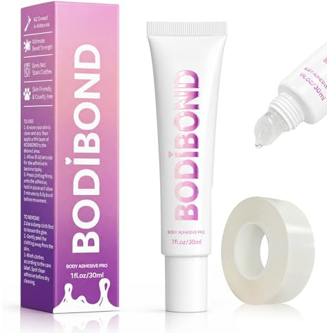 WEILAOK Klädlim Hud, Lim för Hud, Lim för Tryckbyxor, Synlig Fixering Hudlim för Gymkläder, Tryckbyxor, Axelband, Rundkrage, Bärbar och Hållbar