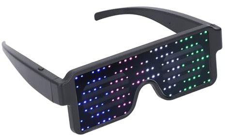 Eminchu Occhiali Luminosi a LED Ricaricabili Tramite USB Illuminazione Dinamica Caratteristiche Colorate per Feste Ed Eventi Dimensioni Universali