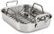 All-Clad E752S264 Stainless Steel Dishwasher Safe Small 11-Inch x 14-Inch Roaster with Nonstick Rack Cookware, 14-Inch, Silver