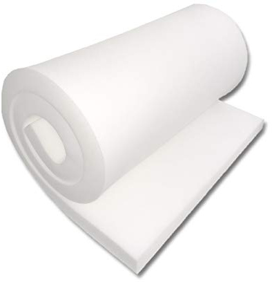FoamTouch Upholstery Foam 2 x 24 x 72 High Density Cushion, white