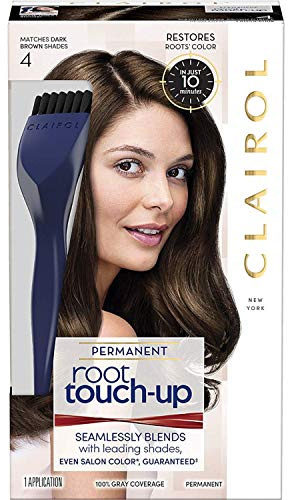 Clairol Permanent Root Touch-Up Kit, Dark Brown 4, 1 Application each (Value Pack of 3)