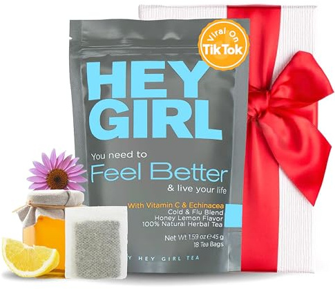 Get Well Soon Gifts For Women | Immunity Tea For Colds and Sore Throat with Elderberry, Echinacea | Care Package For Sick Friend to Feel Better | Recovery Immune Support, Herbal Throat Coat Tea Bags