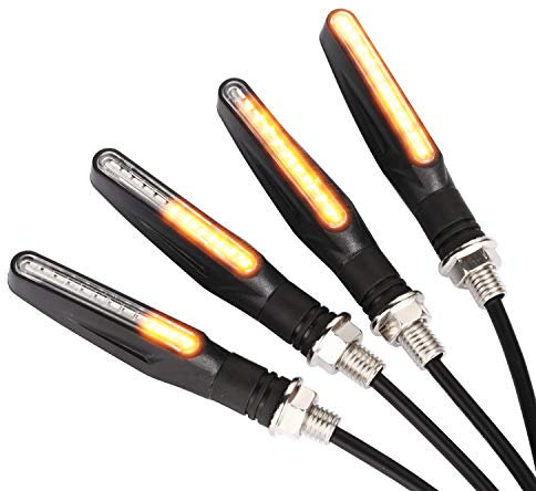 Yizhet 4 Pcs Motorcycle Indicators, 12V 12 LED Bulbs, Waterproof Turn Signal Lights for Popular Motorbike Models
