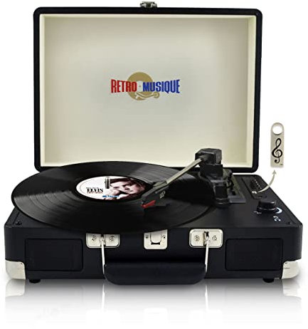 Turntable Black - Suitcase Style Inkl. Bluetooth &