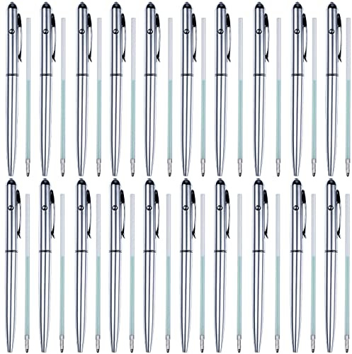 Ioffersuper 20 Pcs Invisible Disappearing Ink Pen with 20 Refills, UV Light, Magic Invisible Ink Ballpoint Pen