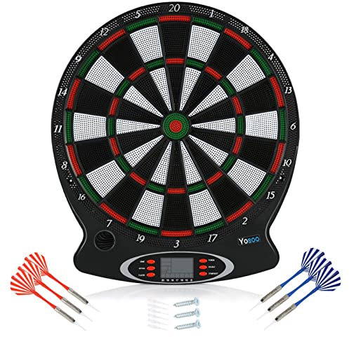 Elektronische Dartscheibe mit 6 Dartpfeilen, Profi Softdarts Dartpfeil, Dartscheibe Dartscheibe mit LED Beleuchteten Ziffern, für Anfänger Dartscheibe Elektronisch Profi Dartpfeile Soft