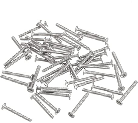 sourcing map M1-0,25 x 8 mm 100 viti a testa rotonda piatta in acciaio inox 304 Phillips Drive viti per macchina di fissaggio hardware per collegamento mobili
