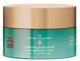 RITUALS Body Scrub The Ritual of Karma – Exfoliante corporal con flor de loto, té blanco, sal y minerales marinos – 94% de ingredientes de origen natural – 300 g