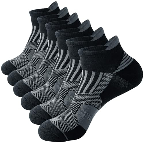 Niofind Calzini Uomo Corti, 6 Paia Calze Corte Uomo Donna Cotone, Calzini Traspiranti Sportivi Alla Caviglia, Unisex, 43-46